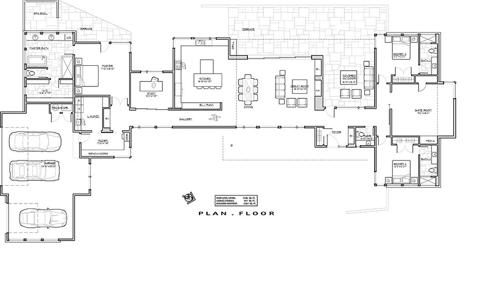House Plan 43320 Level One