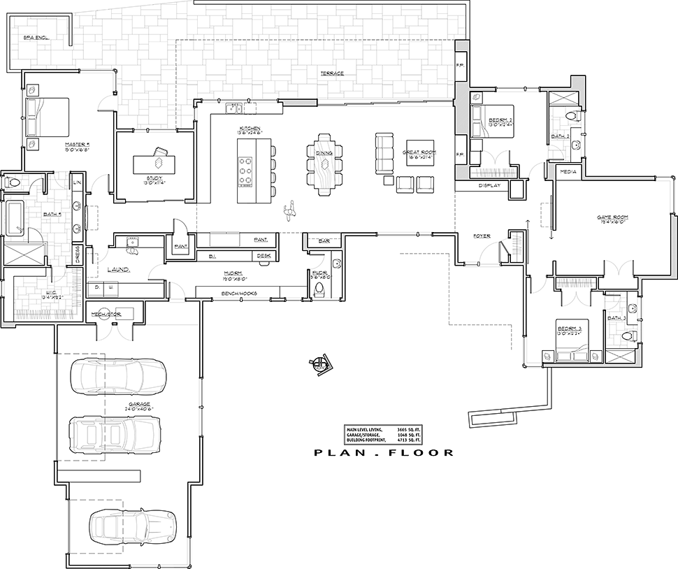 House Plan 43321 Level One