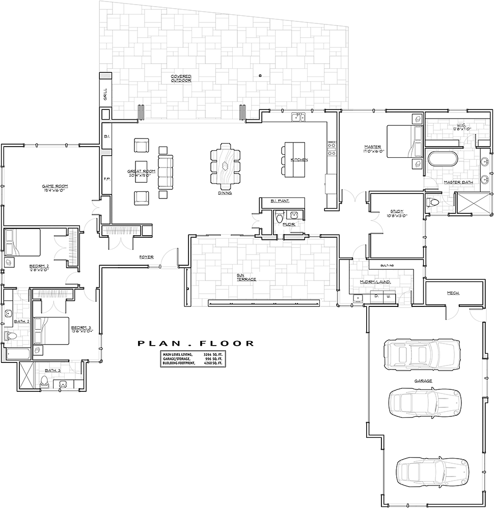 House Plan 43322 Level One