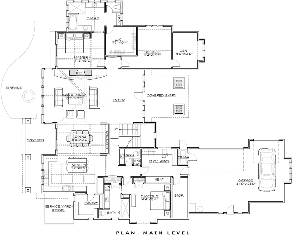 House Plan 43325 Level One