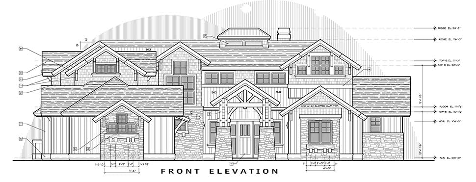 Craftsman Plan with 4964 Sq. Ft., 5 Bedrooms, 6 Bathrooms, 3 Car Garage Picture 4
