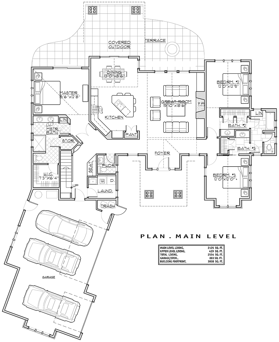 House Plan 43327 Level One