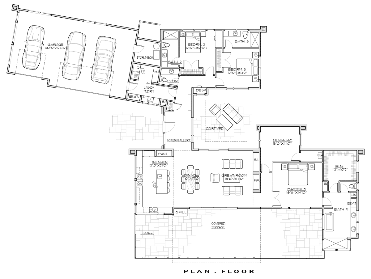 House Plan 43330 Level One