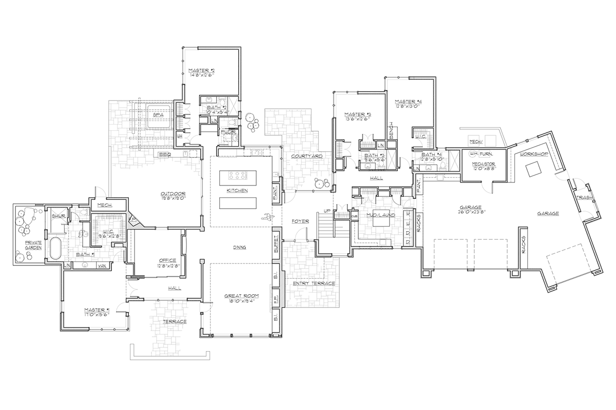 House Plan 43334 Level One