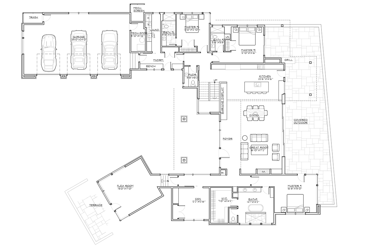 House Plan 43336 Level One
