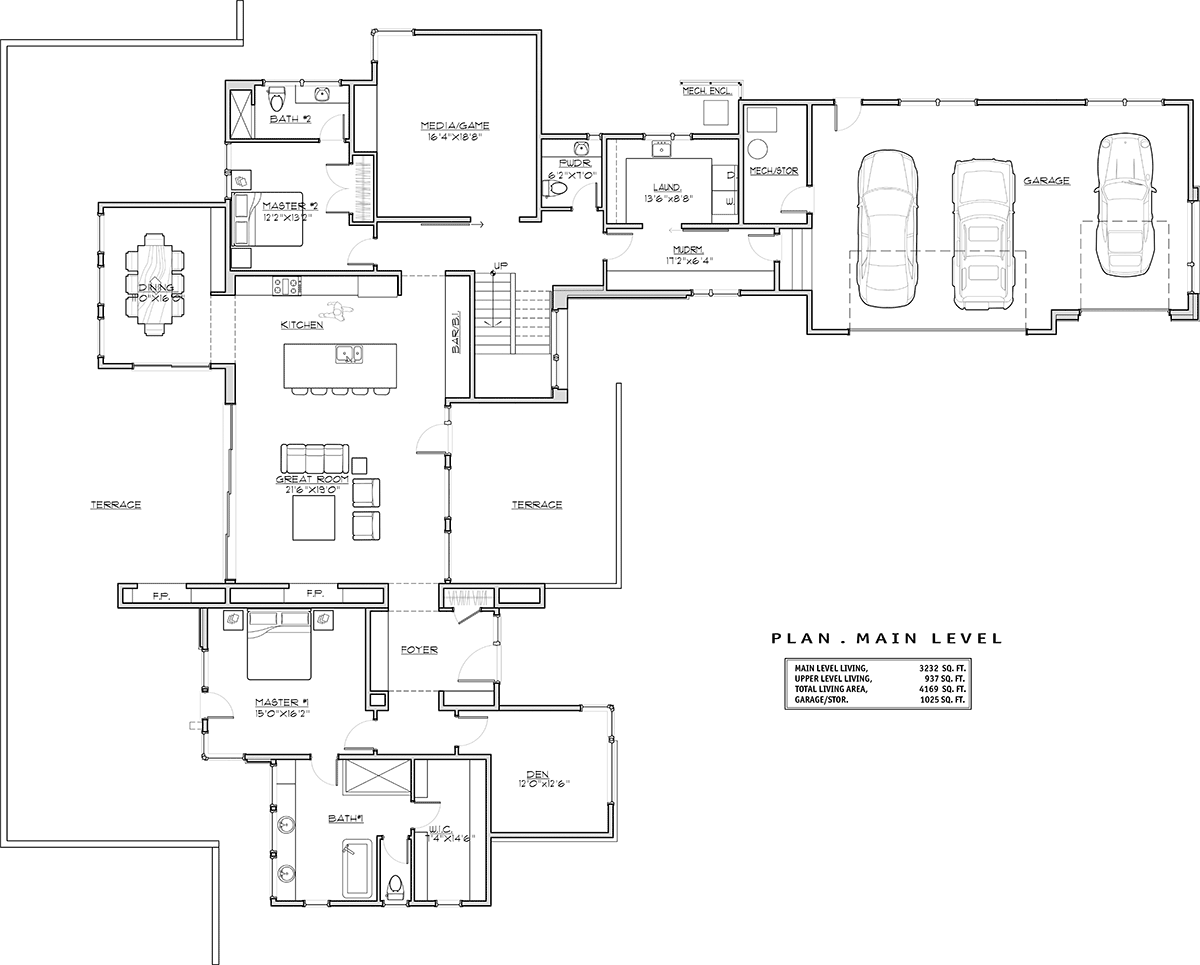House Plan 43339 Level One