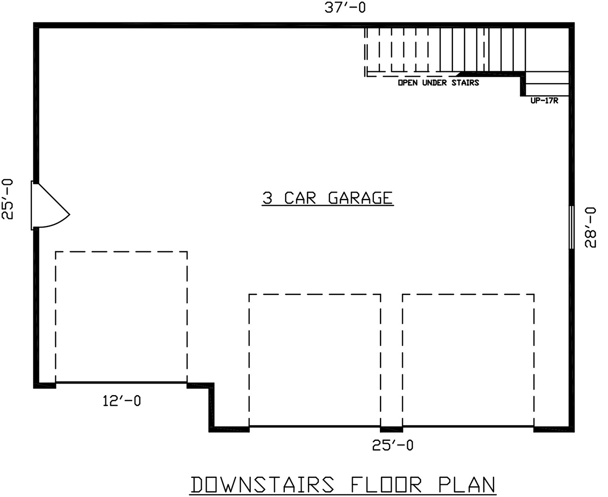 Garage Plan 43411 - 3 Car Garage Apartment Level One
