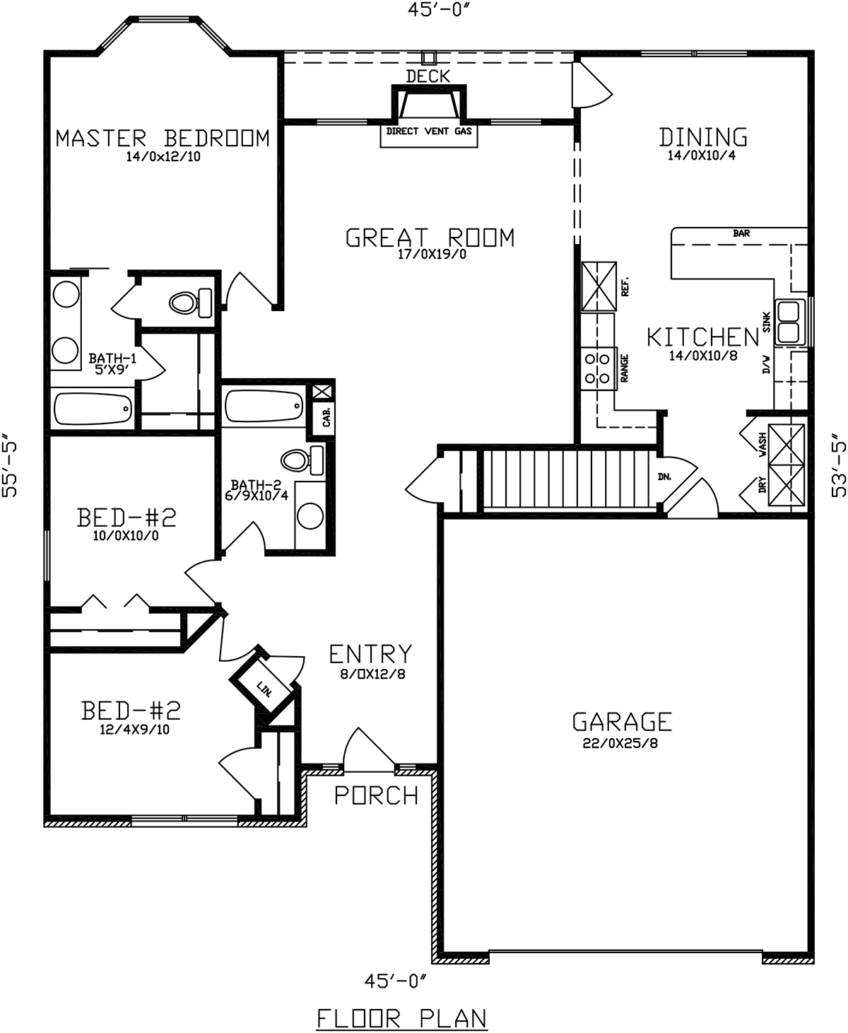 House Plan 43419 Level One