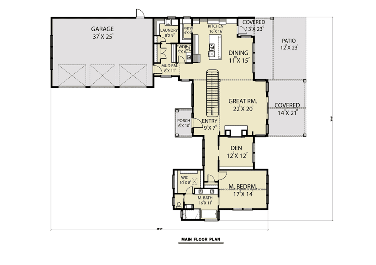 House Plan 43610 Level One