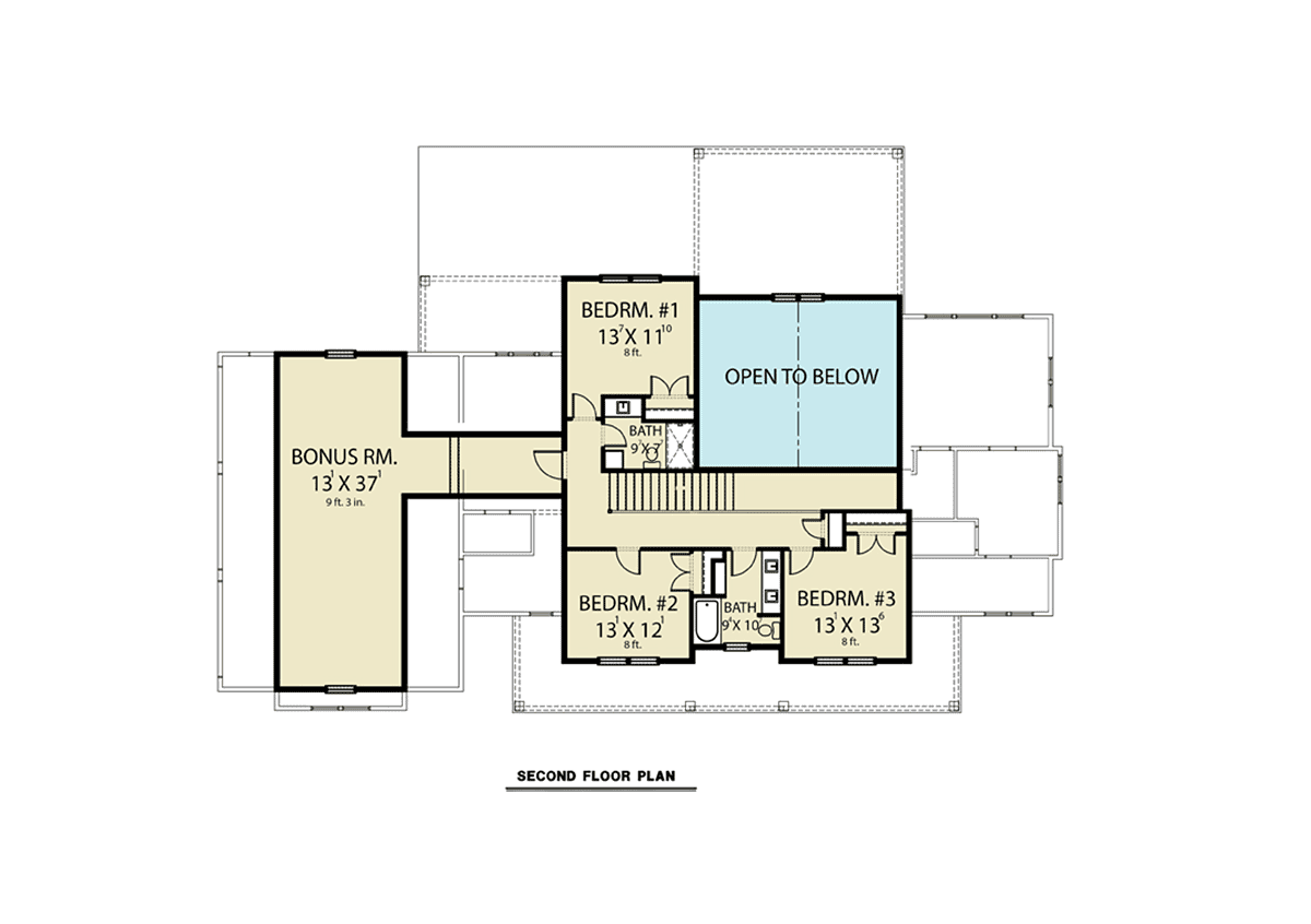 House Plan 43611 Level Two