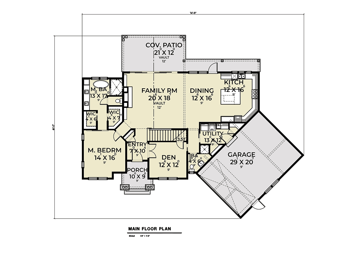 House Plan 43613 Level One