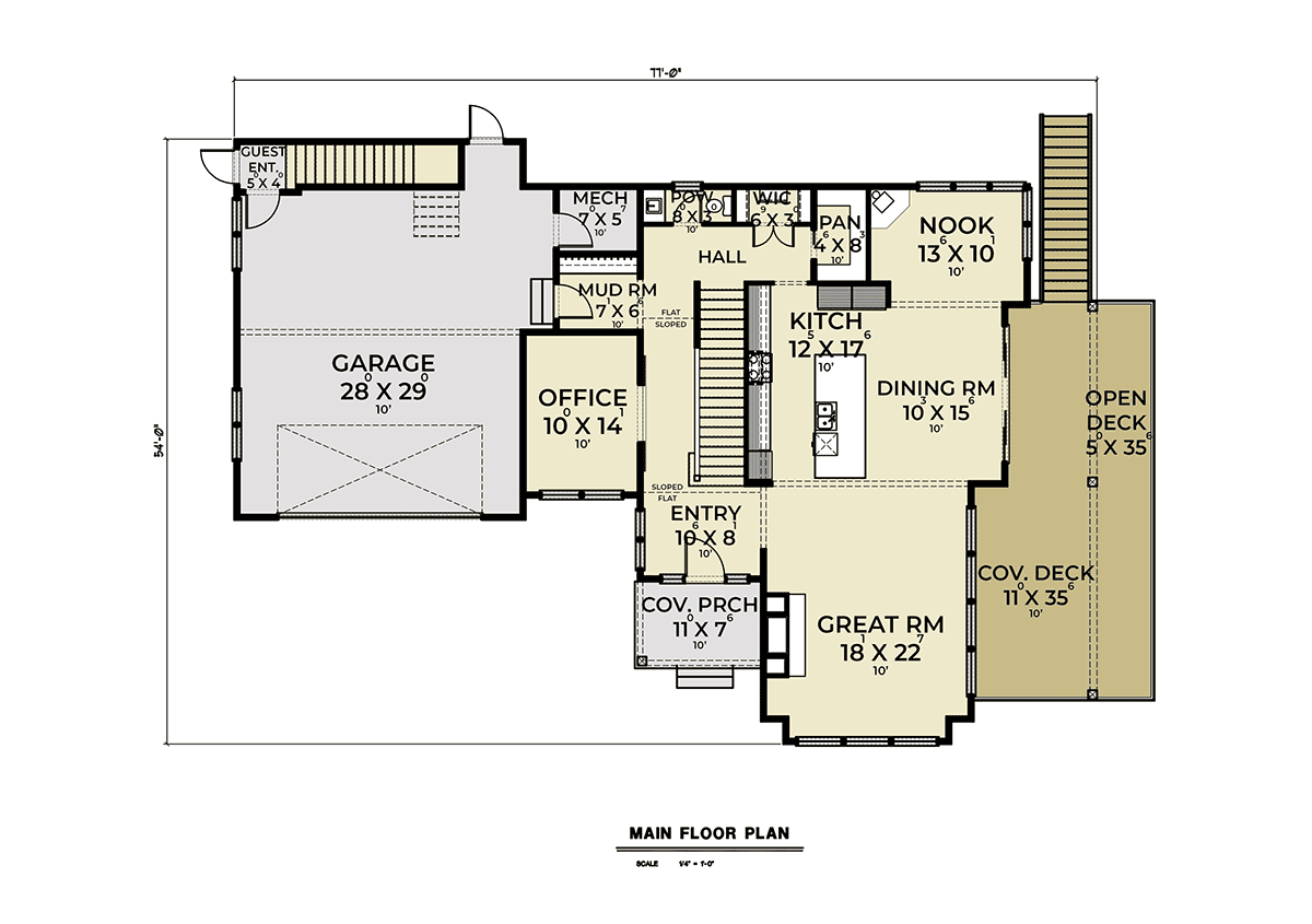 House Plan 43616 Level One