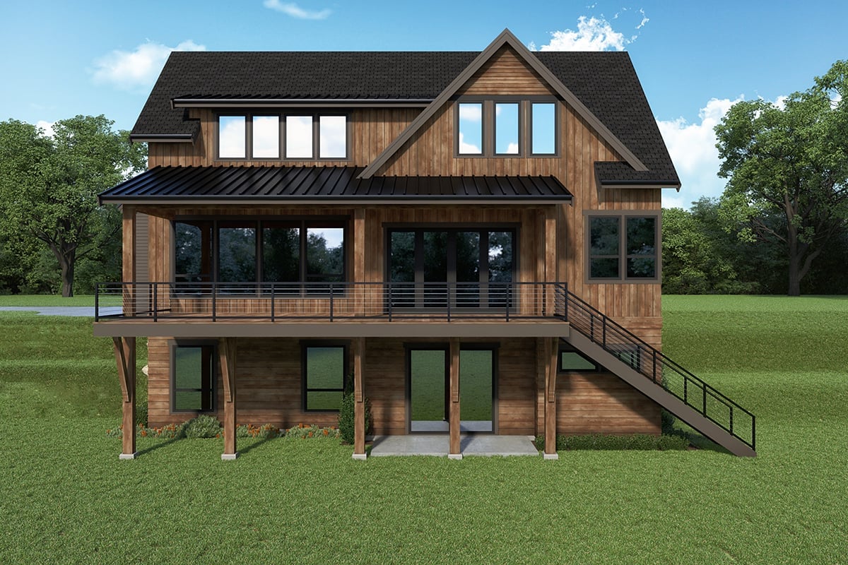 House Plan 43616 Rear Elevation
