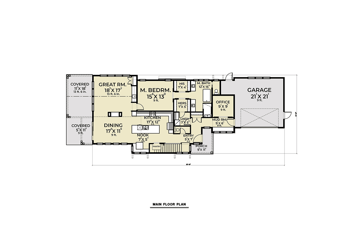 House Plan 43619 Level One