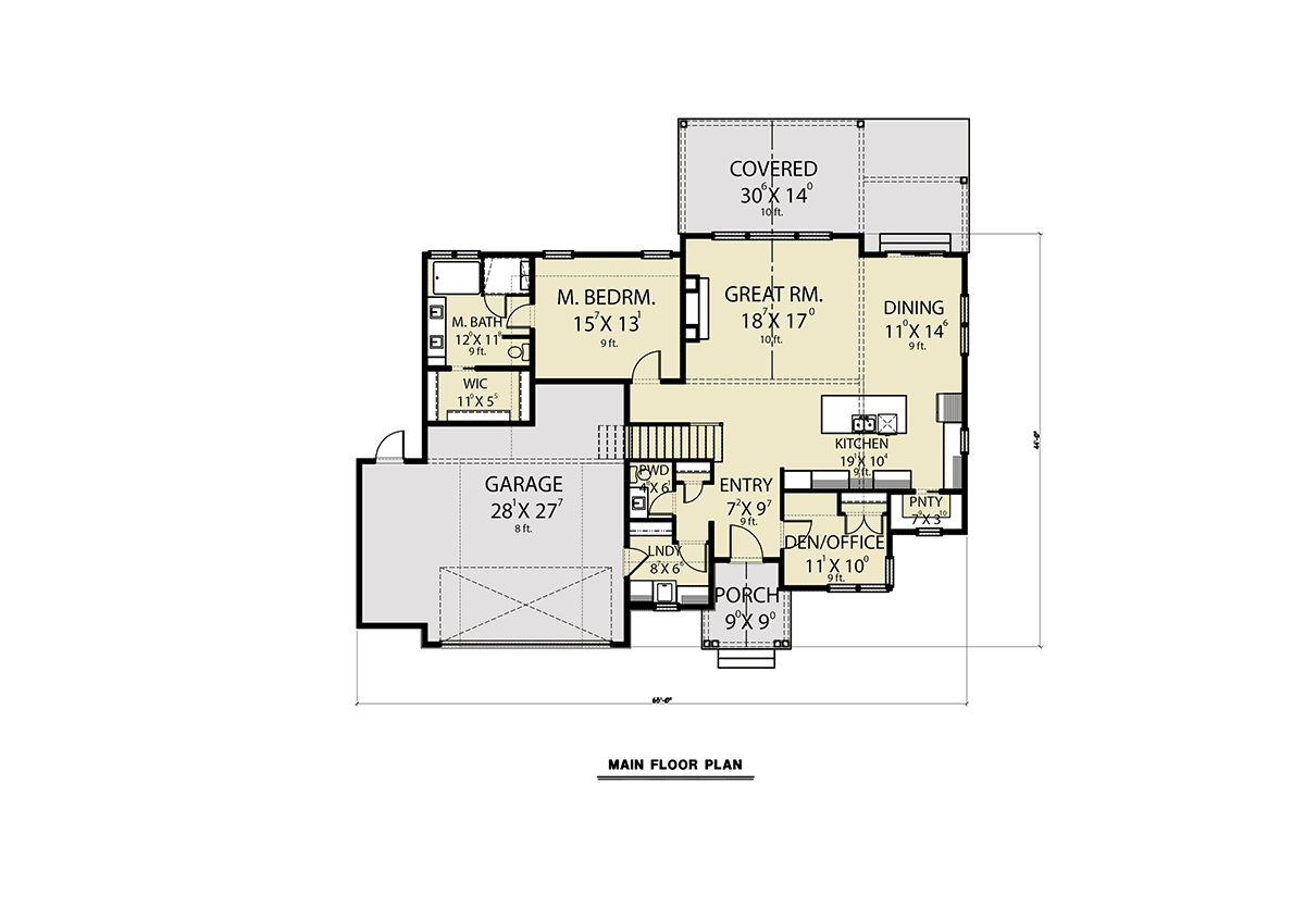 House Plan 43621 Level One