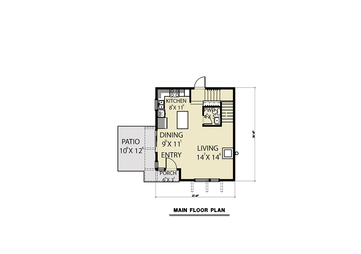 House Plan 43625 Level One