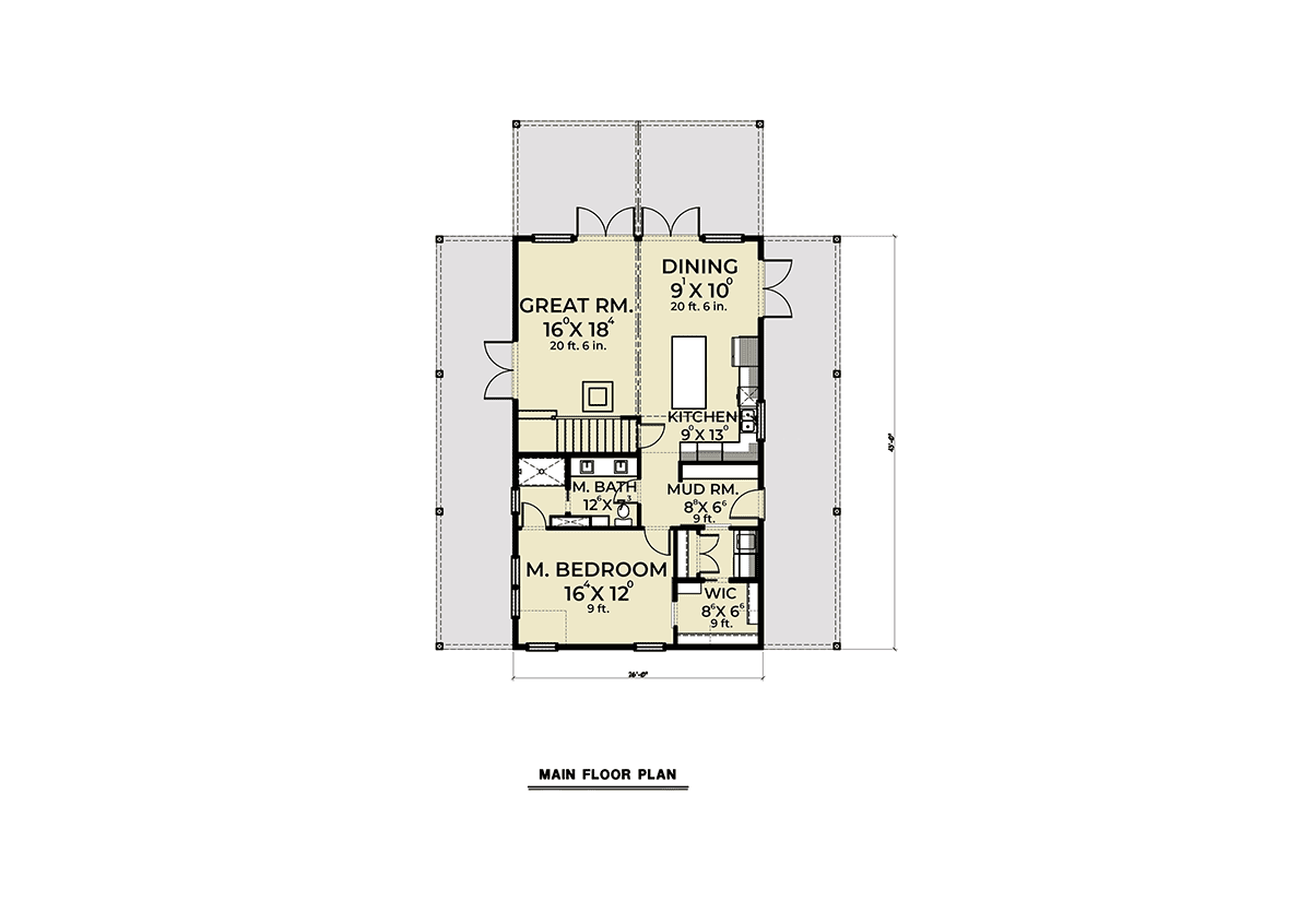 House Plan 43630 Level One