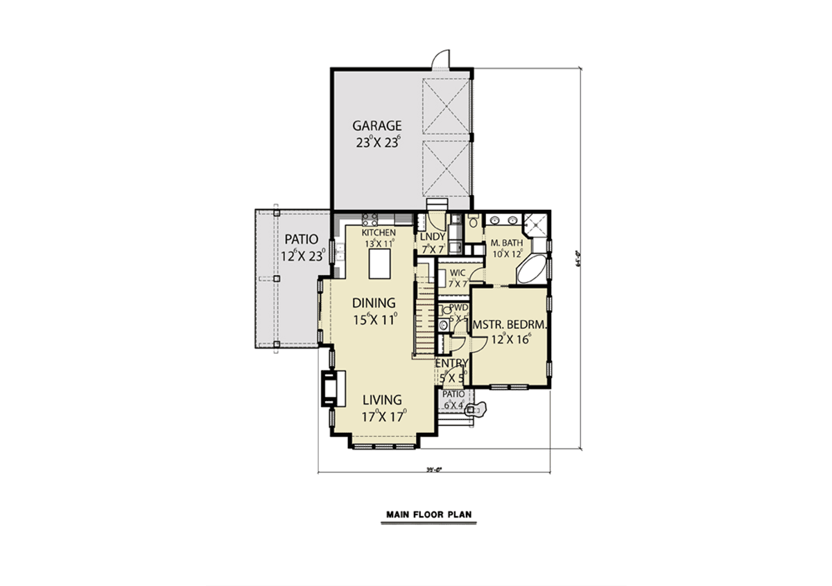 House Plan 43636 Level One