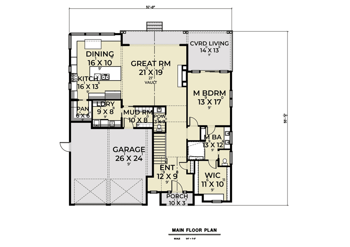 House Plan 43640 Level One