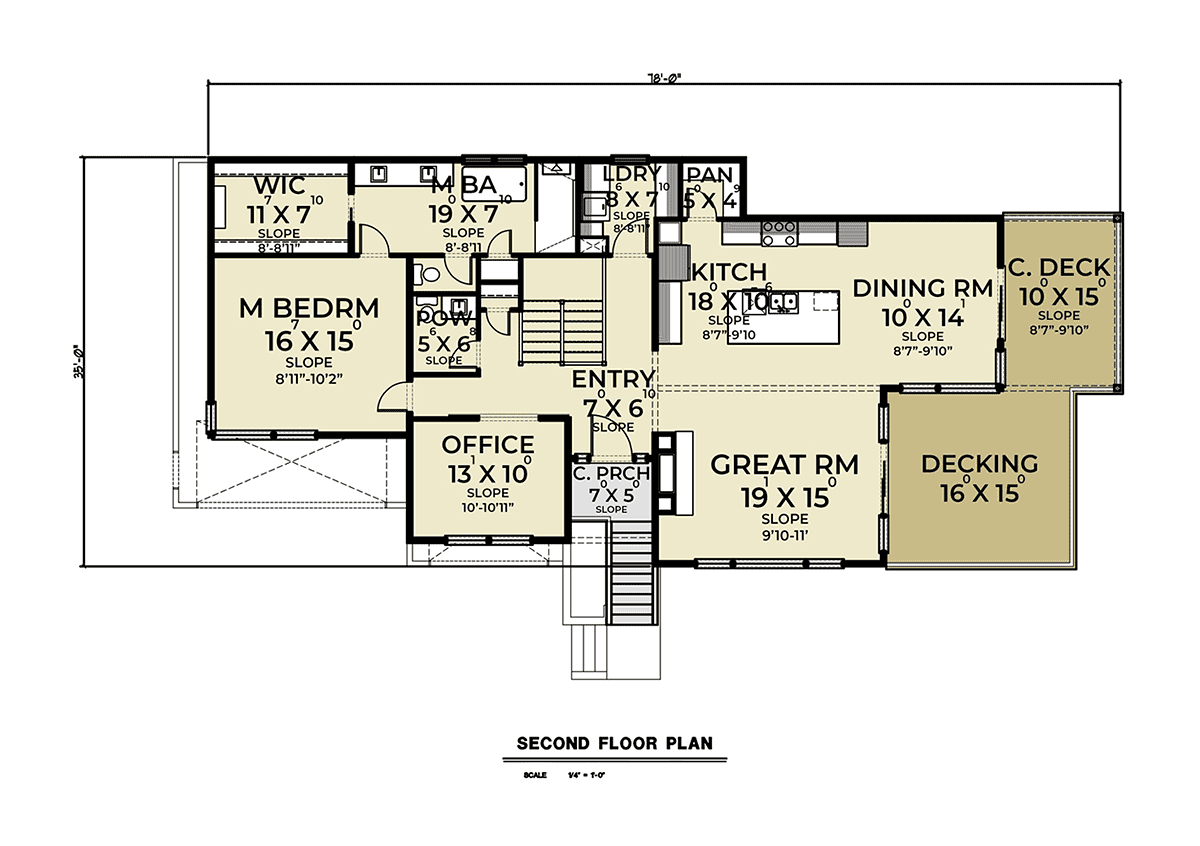 House Plan 43643 Level Two