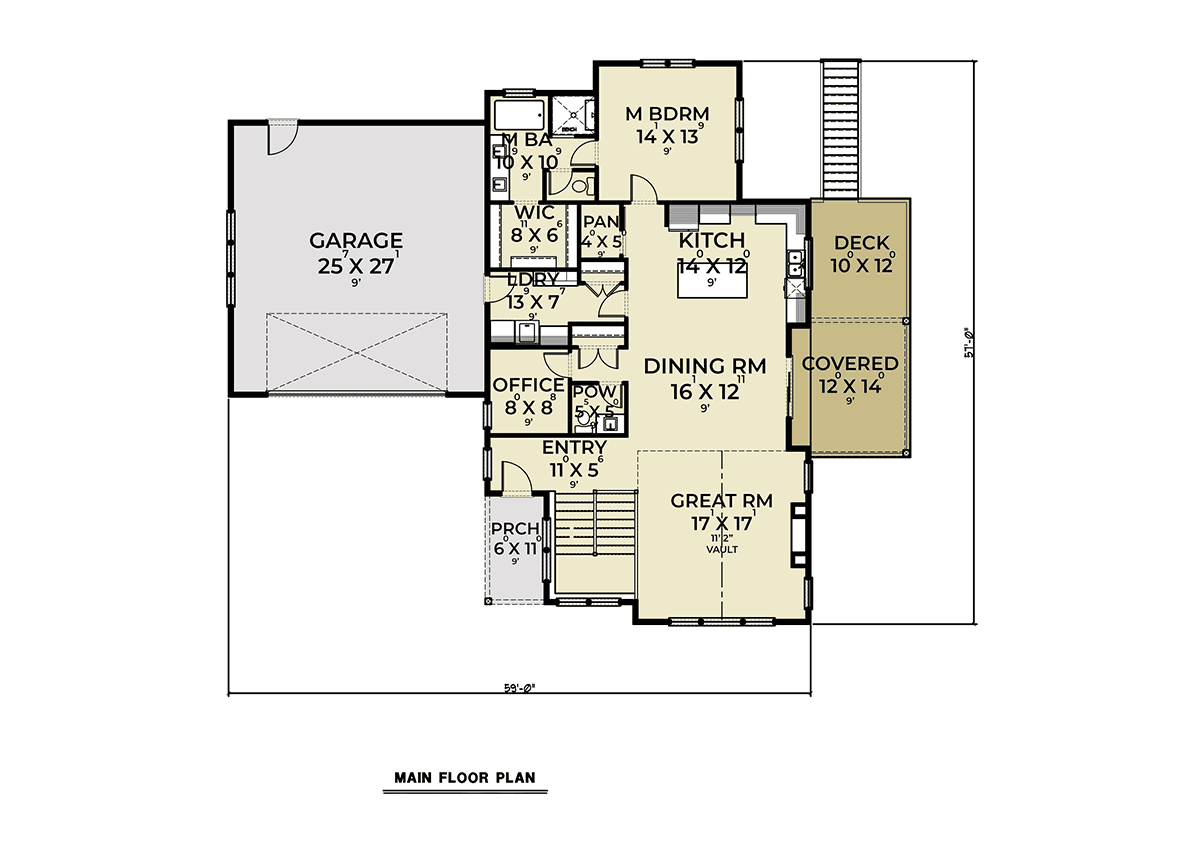 House Plan 43646 Level One