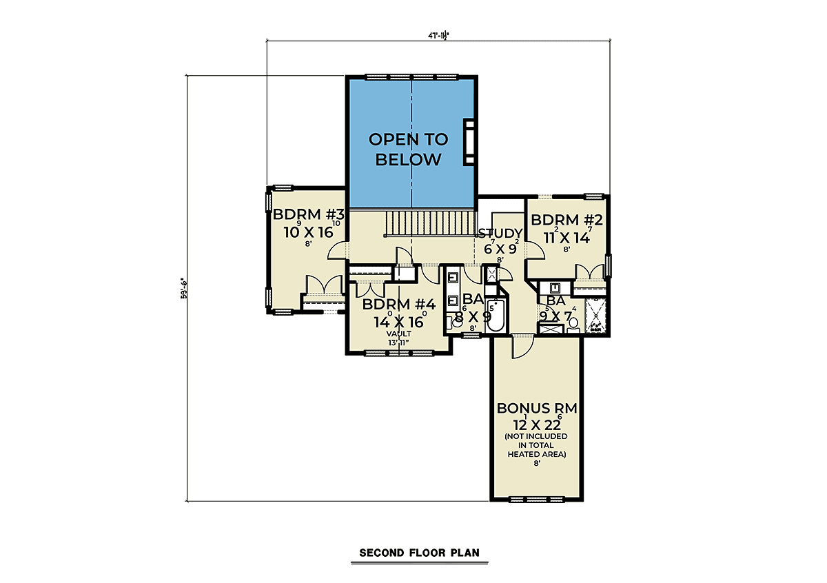House Plan 43650 Level Two