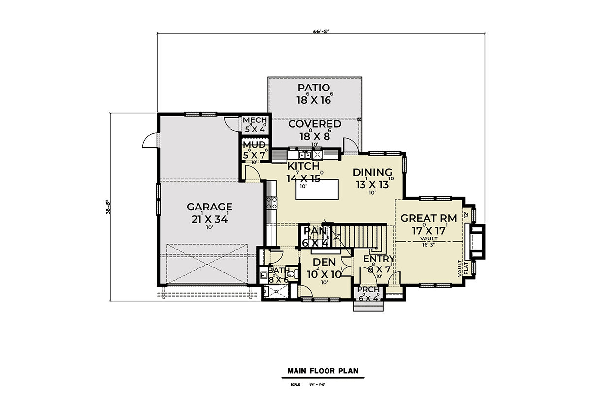 House Plan 43656 Level One