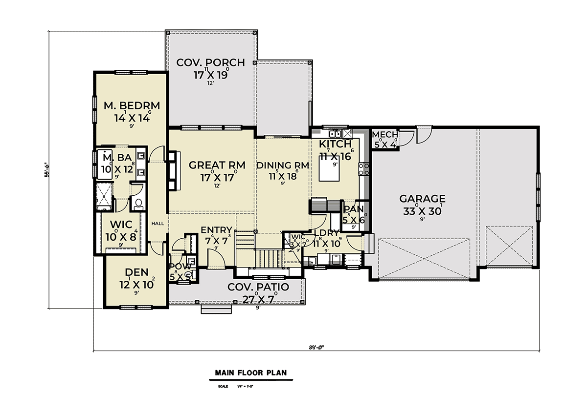 House Plan 43667 Level One