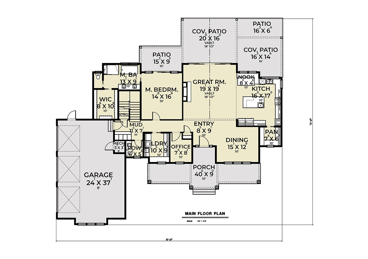 House Plan 43668 Level One