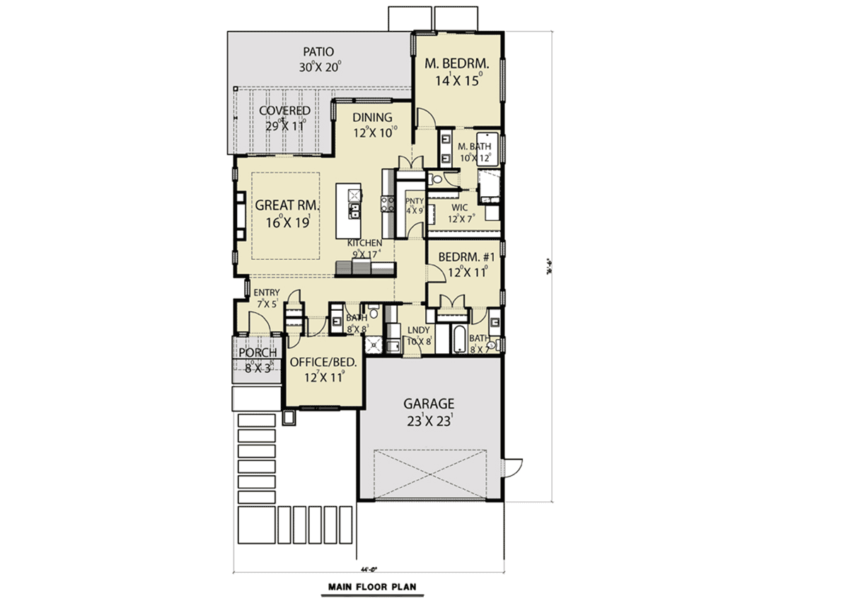 House Plan 43670 Level One