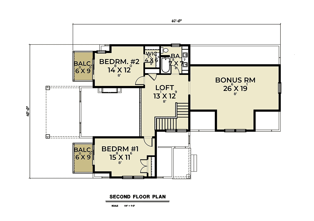House Plan 43673 Level Two