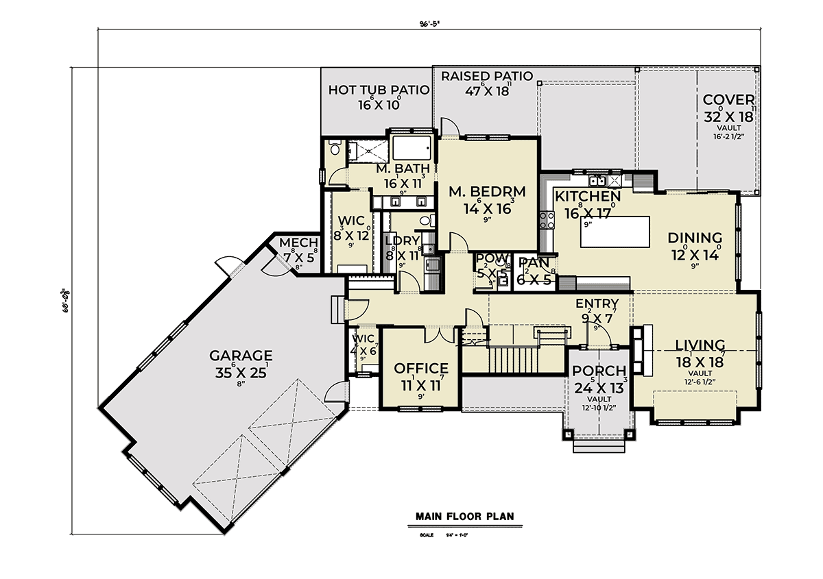 House Plan 43678 Level One