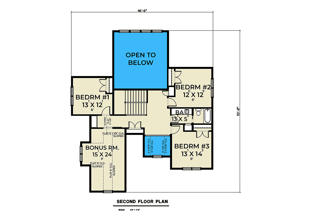 House Plan 43679 Level Two