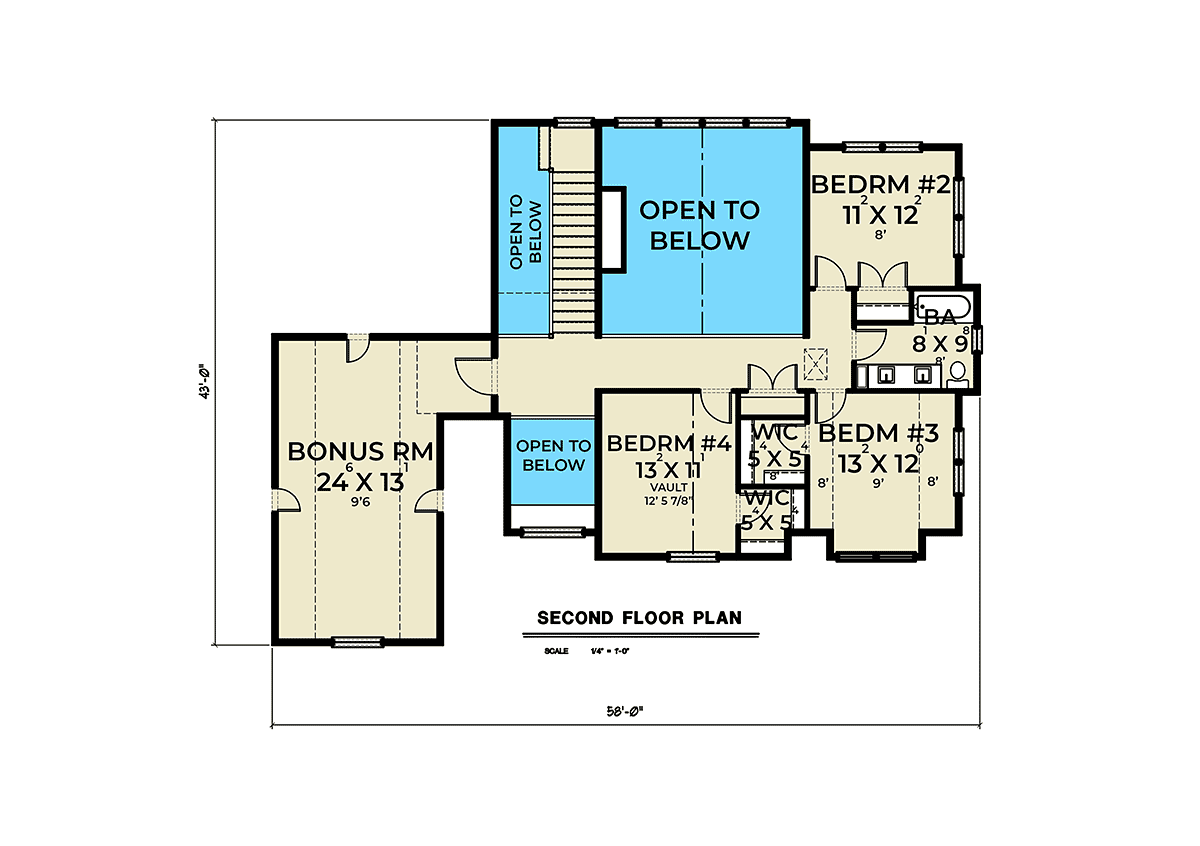 House Plan 43680 Level Two