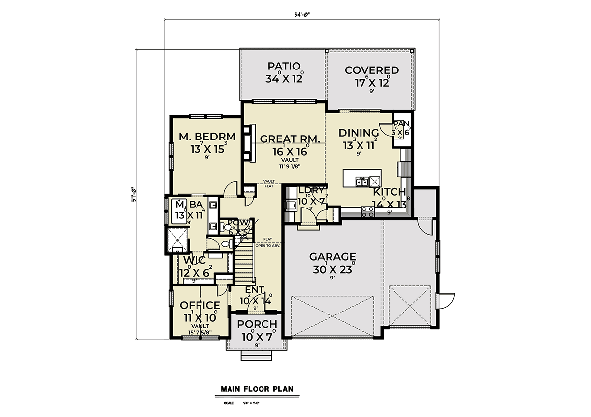 House Plan 43682 Level One