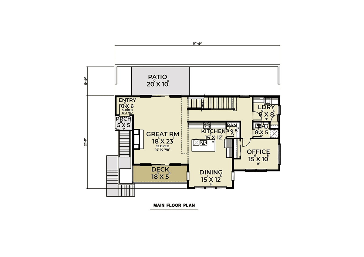 House Plan 43684 Level One