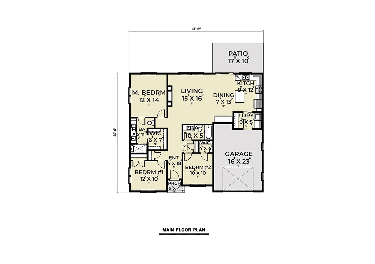 House Plan 43686 Level One