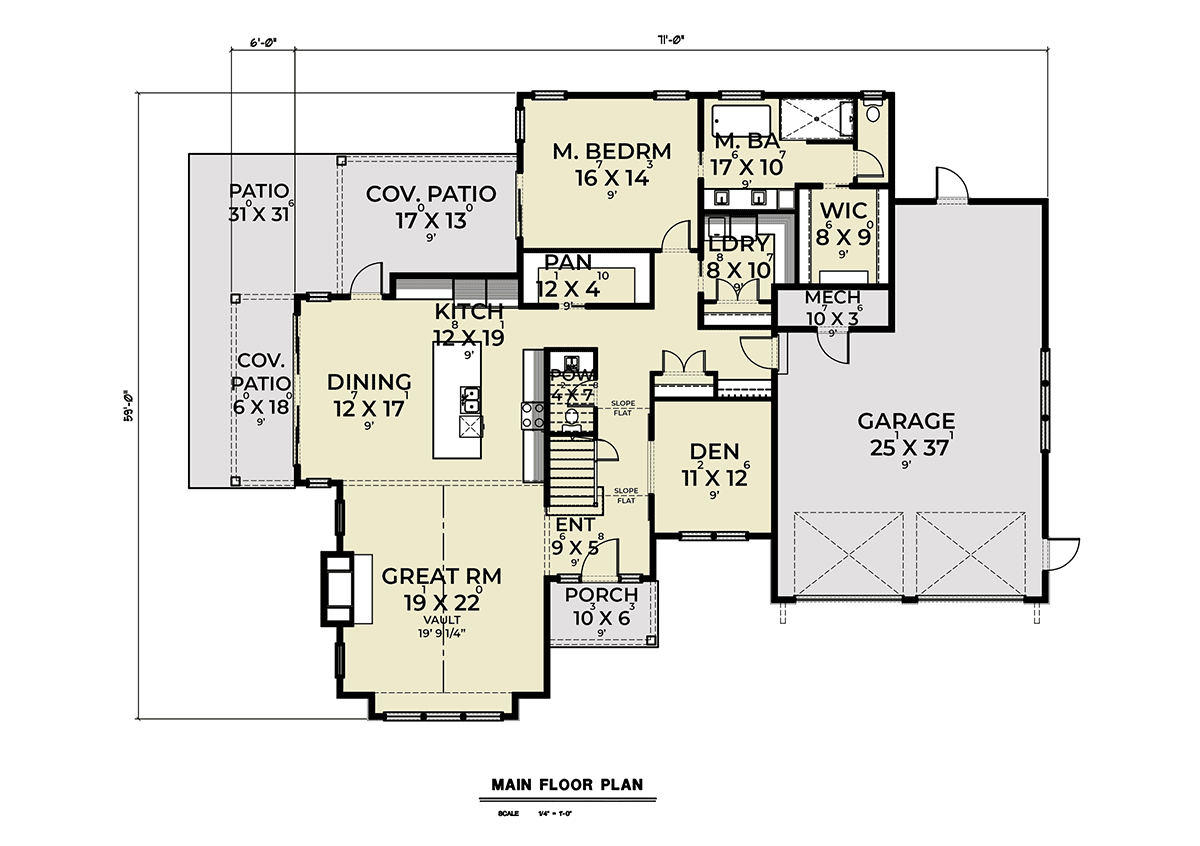 House Plan 43692 Level One