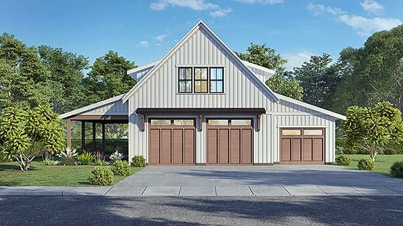 Garage-Living Plan 43694
