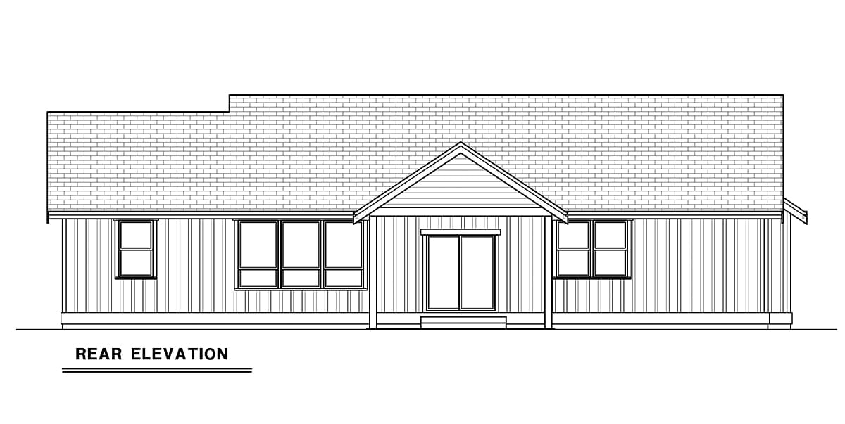 House Plan 43698 Rear Elevation