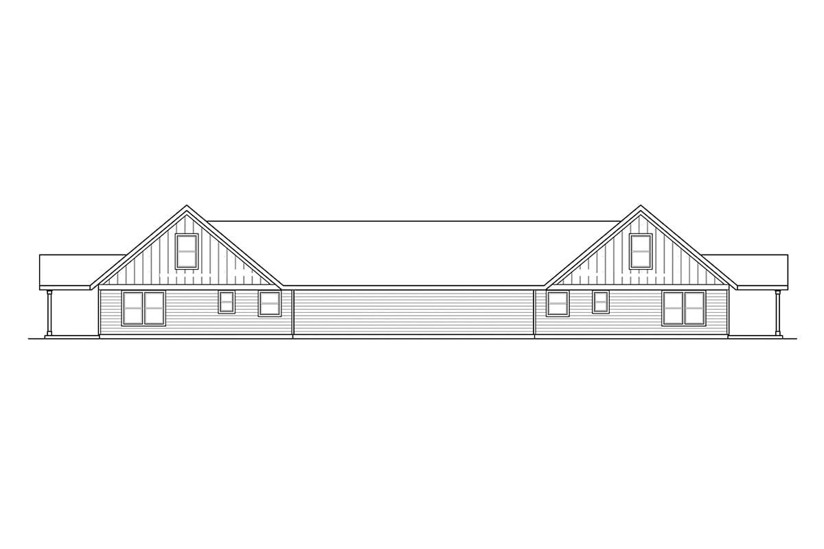Craftsman Multi-Family Plan 43700 with 6 Bed, 4 Bath, 4 Car Garage Rear Elevation