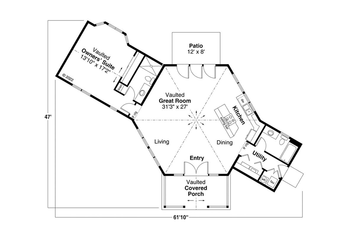 House Plan 43701 Level One