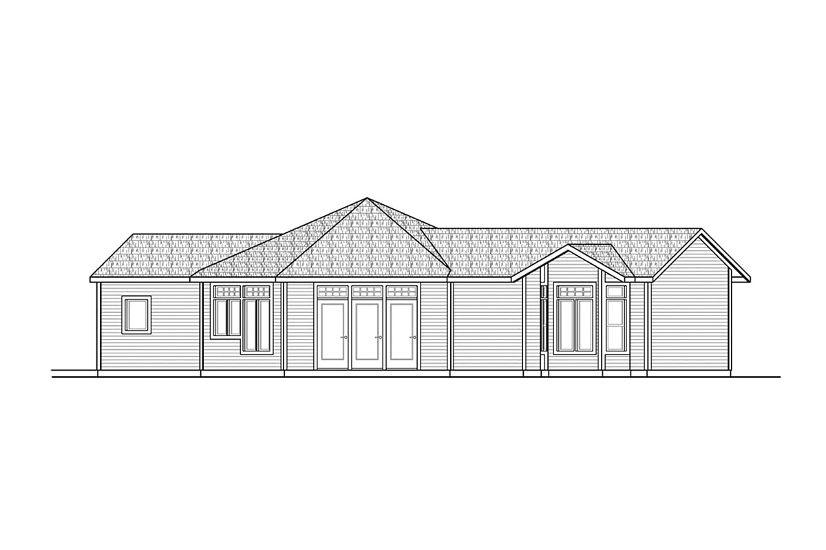 House Plan 43701 Rear Elevation