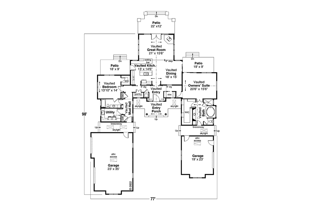 House Plan 43707 Level One