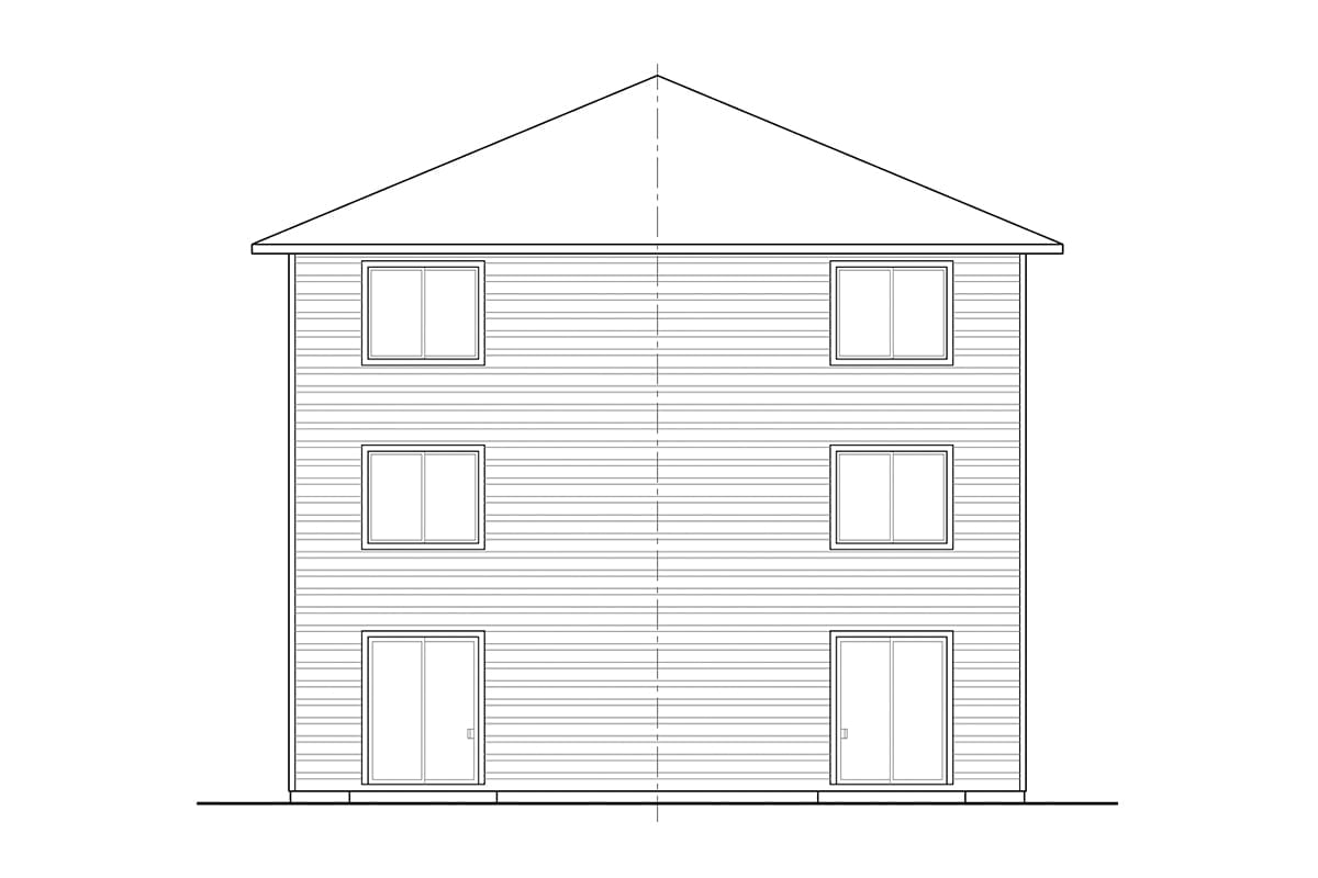 Multi-Family Plan 43708 Rear Elevation