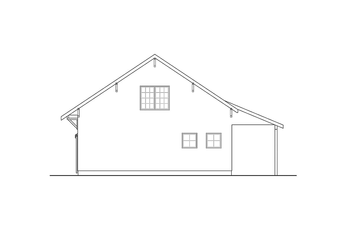 Garage Plan 43717 - 2 Car Garage Rear Elevation