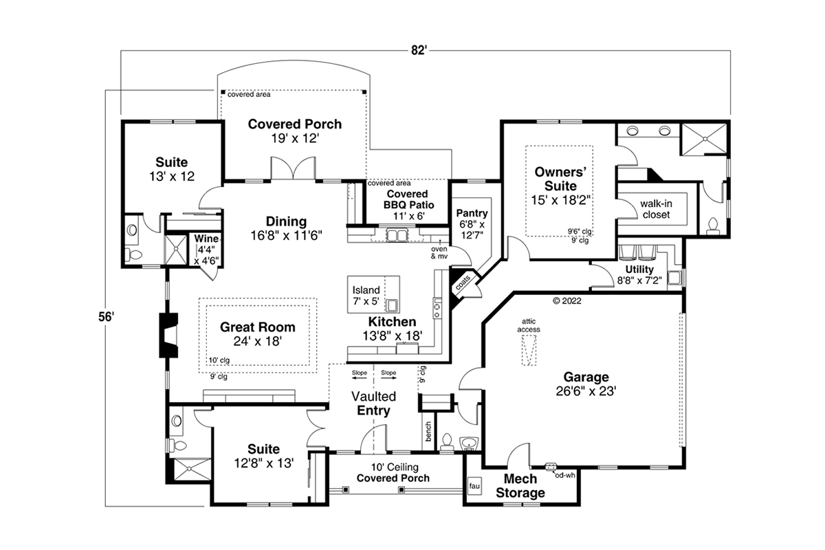 House Plan 43719 Level One