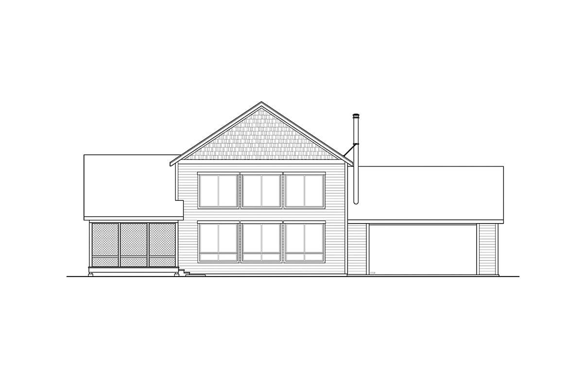 House Plan 43721 Rear Elevation