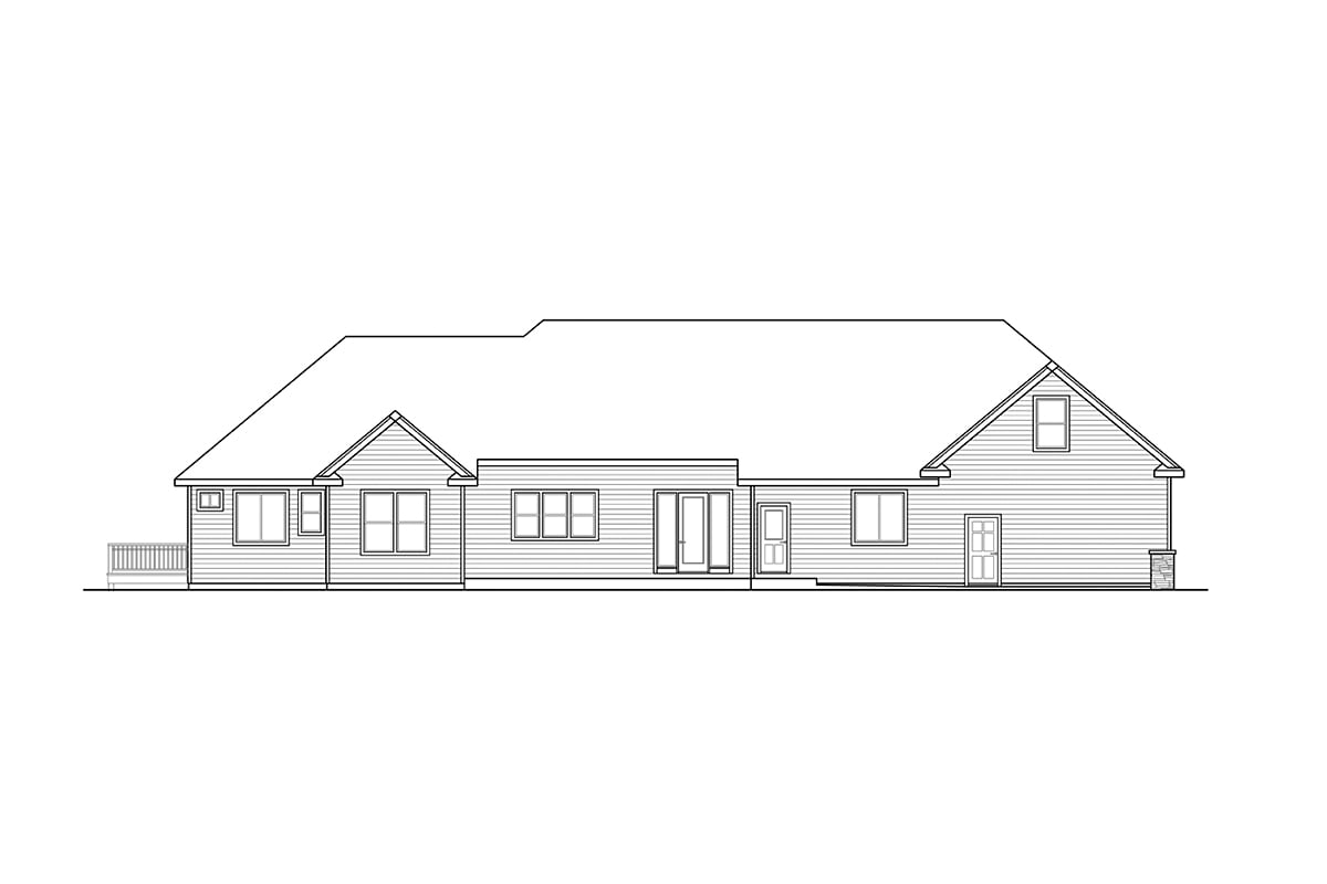 House Plan 43723 Rear Elevation