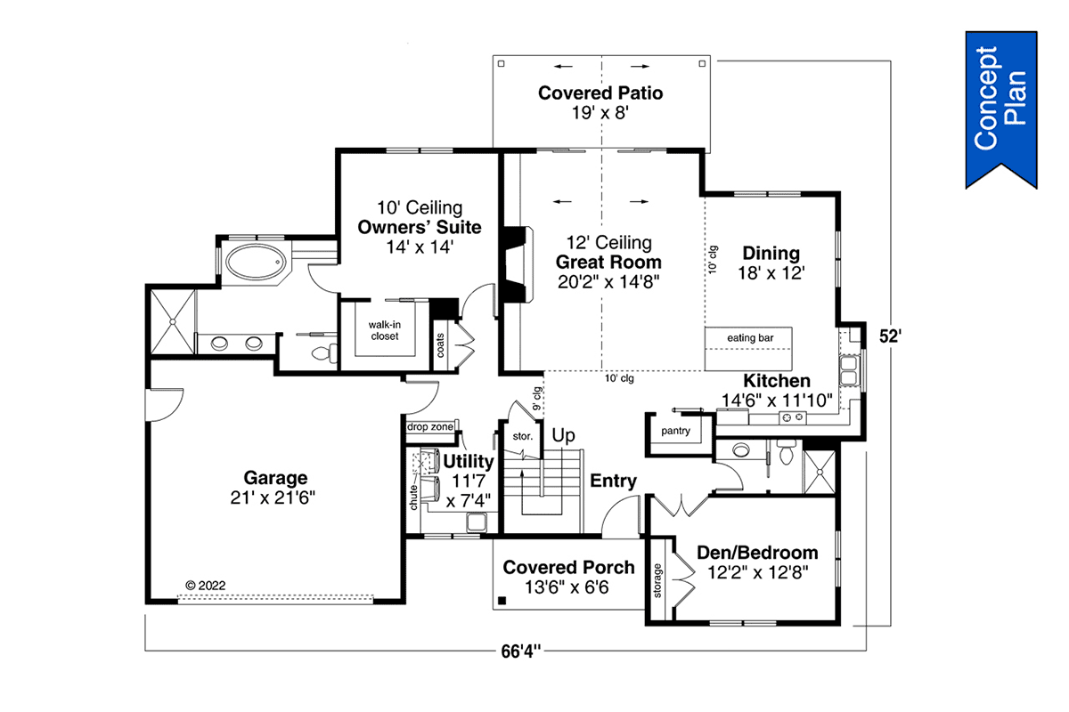 House Plan 43726 Level One